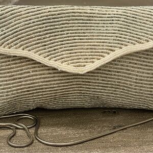 Walborg Cream Beaded Clutch